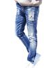 [BillionWorks] Herren-Jeans, Ausgefranste Jeans, Herren-Denim