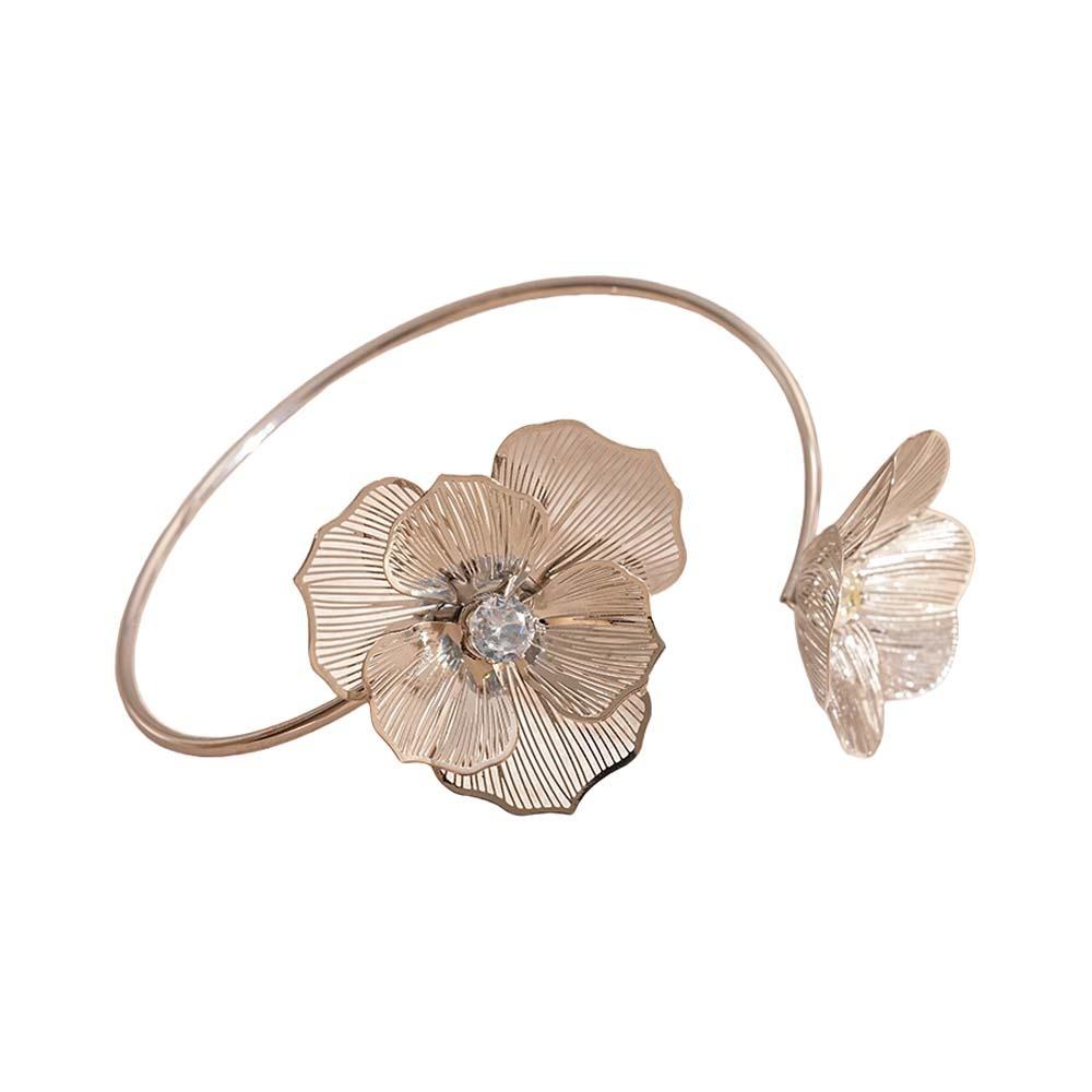 Geometry Wave Line Women Cuff Bangle Zinc Zinc Alloy Bohemian Bracelet Ins Fashion Metal Arm Cuff  Women