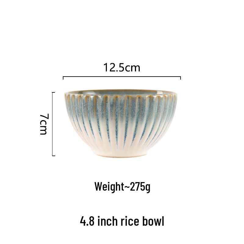 ZISIZ Ceramic Embossed 4.8-inch Bowl