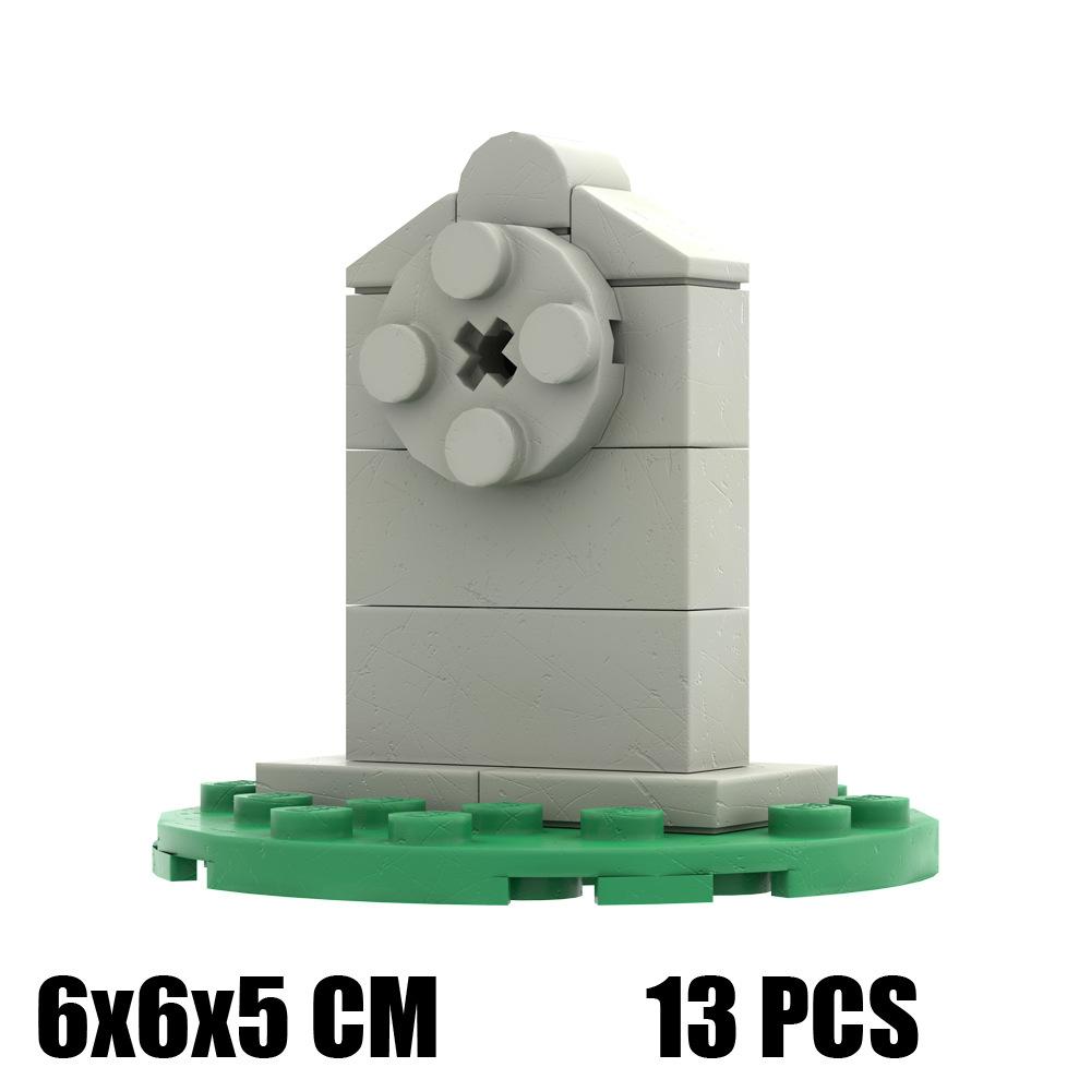 Hell'S Gate Small Particles Building Block Scene Fence Landscape Halloween Haunted House Modular Ornament