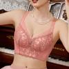 Embroidery Flower Underwear Bra Without Steel Ring Gathered Adjustable Side Breasts Anti-sagging Bra