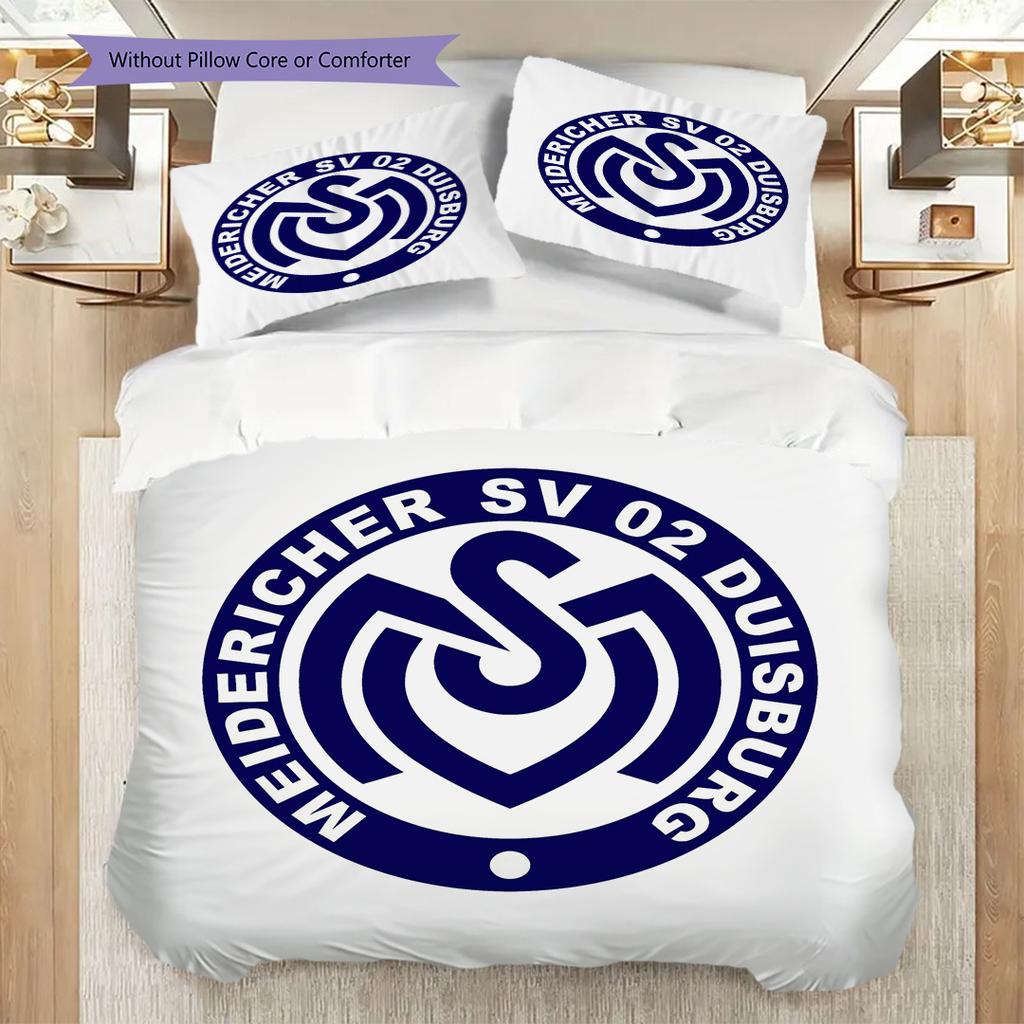 MSV Duisburg Pattern Bedding Quilt Set Quilt Cover Pillowcase Home Decoration Birthday Gift (1 * Duvet Cover + 2 * Pillowcase, Without Core)