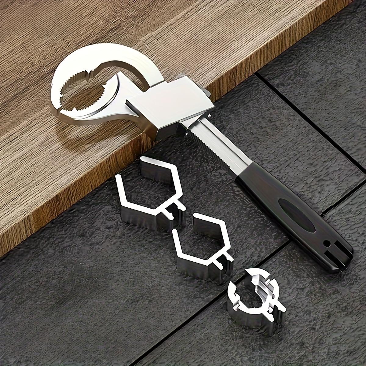 

1 комплект многоцелевой двусторонний гаечный ключ для раковины, гаечный ключ для ванной комнаты, дуговой зубчатый гаечный ключ, подвижная планка, инструмент для сантехнической установки раковины