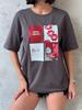 Women's Summer Casual Lazy Design Short Sleeve Letter Print T-Shirt
