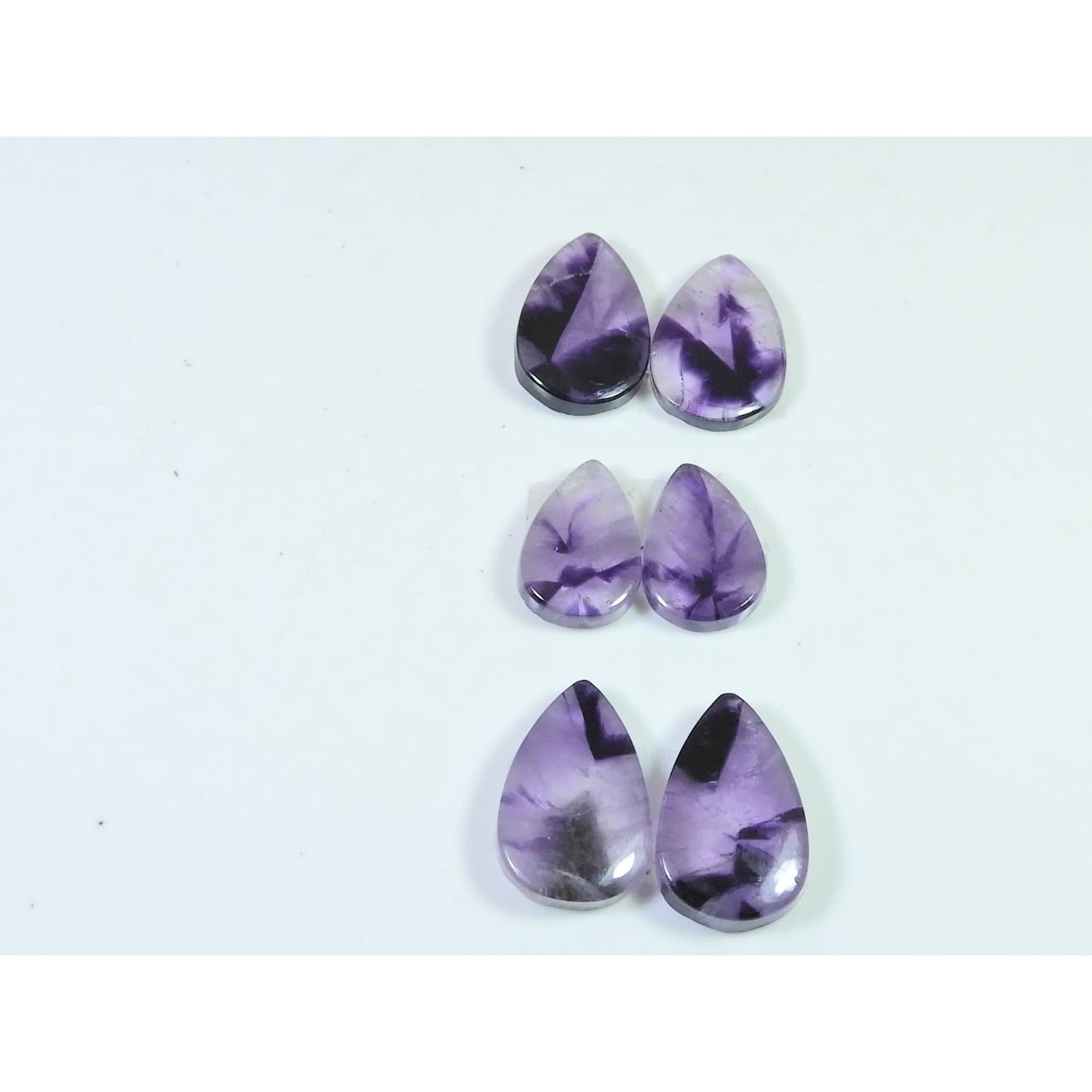 16-20 MM Natural Amethyst Lace Matched Pair Pear Loose Gemstone 3 Pair Lot C-982