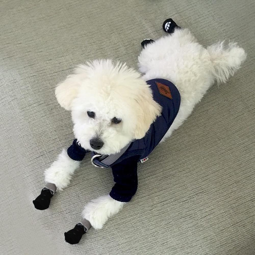 Anti-Slip Dog Shoes Pet Knitted Socks Cotton Small Medium Pets Booties No-Slip Paw Sole Dog Cat Pupp