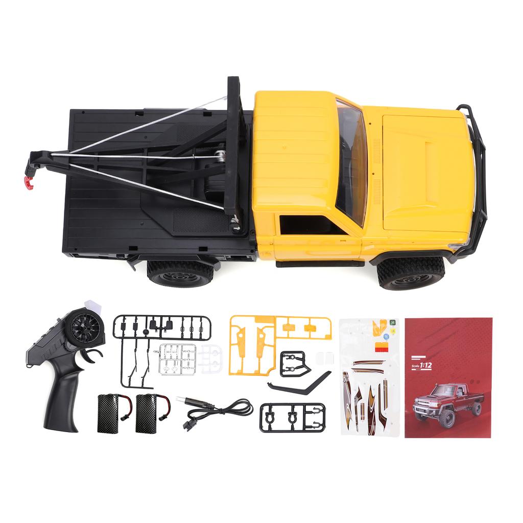 Remote Control Truck Crane, 1:12 Scale 4WD Remote Control Crawler, 2.4Ghz Off Road Toy Pickup Truck with Lights, All