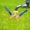 3/4 Inch Thread Hose Splitter Full Flow Garden Hose Splitter Brass Hose Connector with Long Handle for Garden Lawn