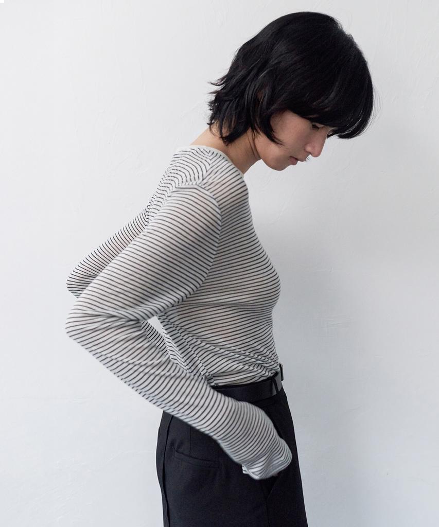 Leuba Standard Soft Stripe T-Shirt - Off White Stripe