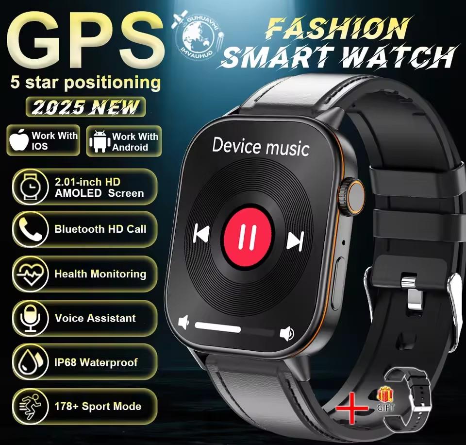 LUCKY START 2026 For Android IOS GPS Smart Watch Women 2.01" HD Screen Heart Rate Bluetooth Call Compass IP68 Waterproof Men Smartwatch