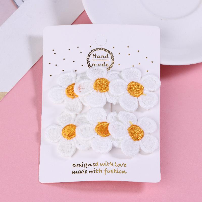 

2 шт. Милые заколки для волос с вышивкой в виде цветов для детей, девочек, заколки-клипсы, заколки-бабочки, головные уборы, аксессуары для волос оранжевый