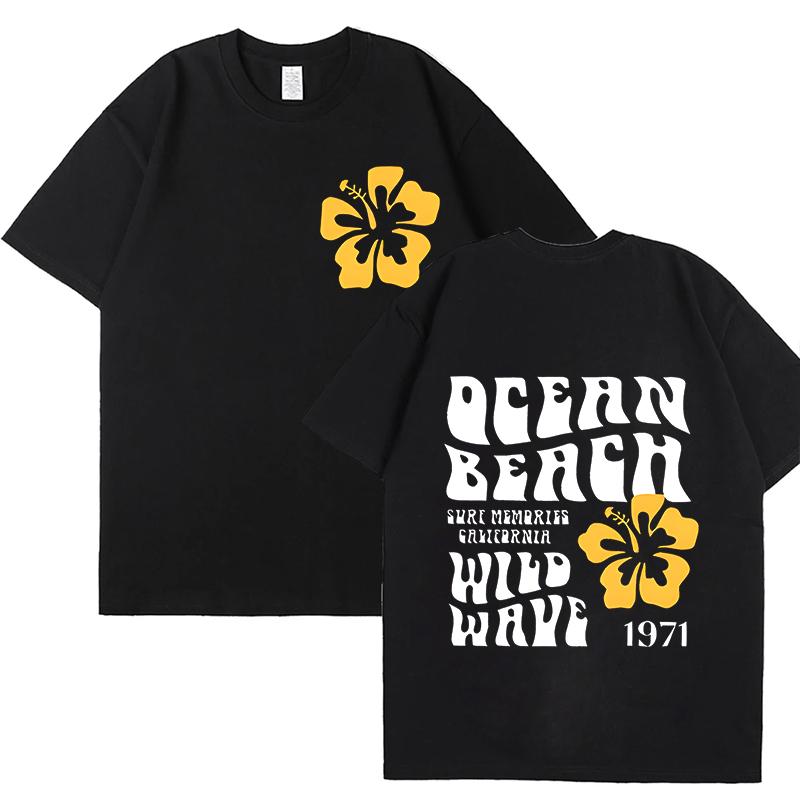 Beach Surf Tshirt for Women Hibiscus Preppy Clothes Coconut Girl Trendy Aesthetic Tee Shirts Short Sleeve O-neck Women Clothes