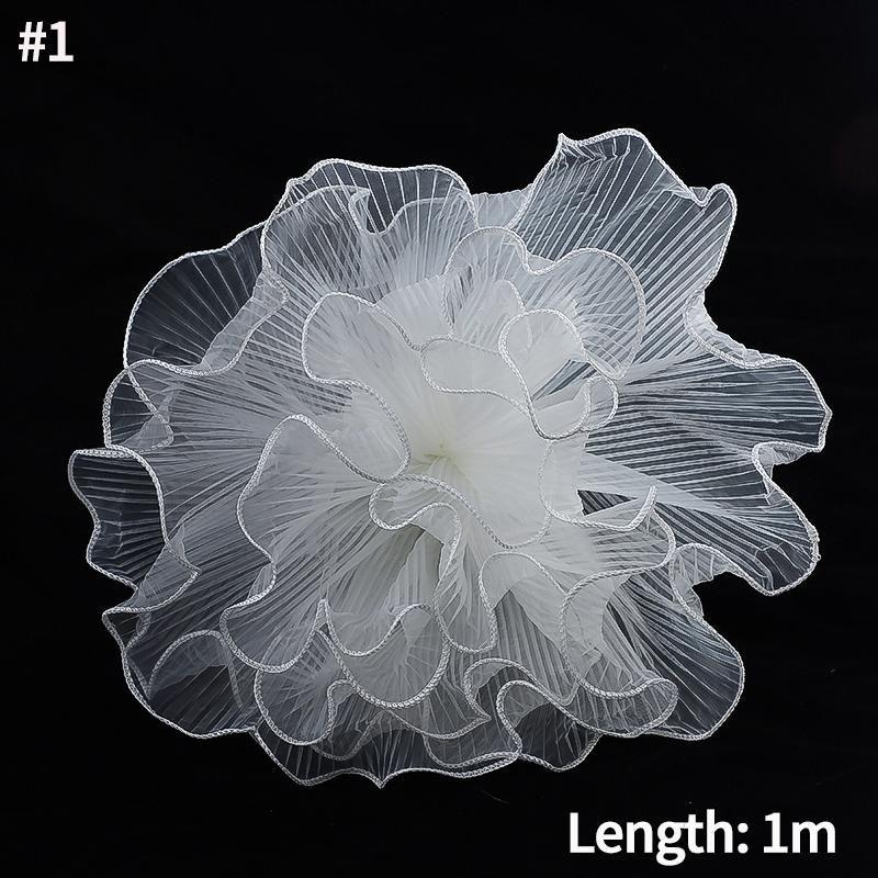 

White Floral Packaging for Bouquets Flower Wrapping Paper Pearl Wave Decorative Mesh Wrapping Paper Wrinkled Gift Packaging білий