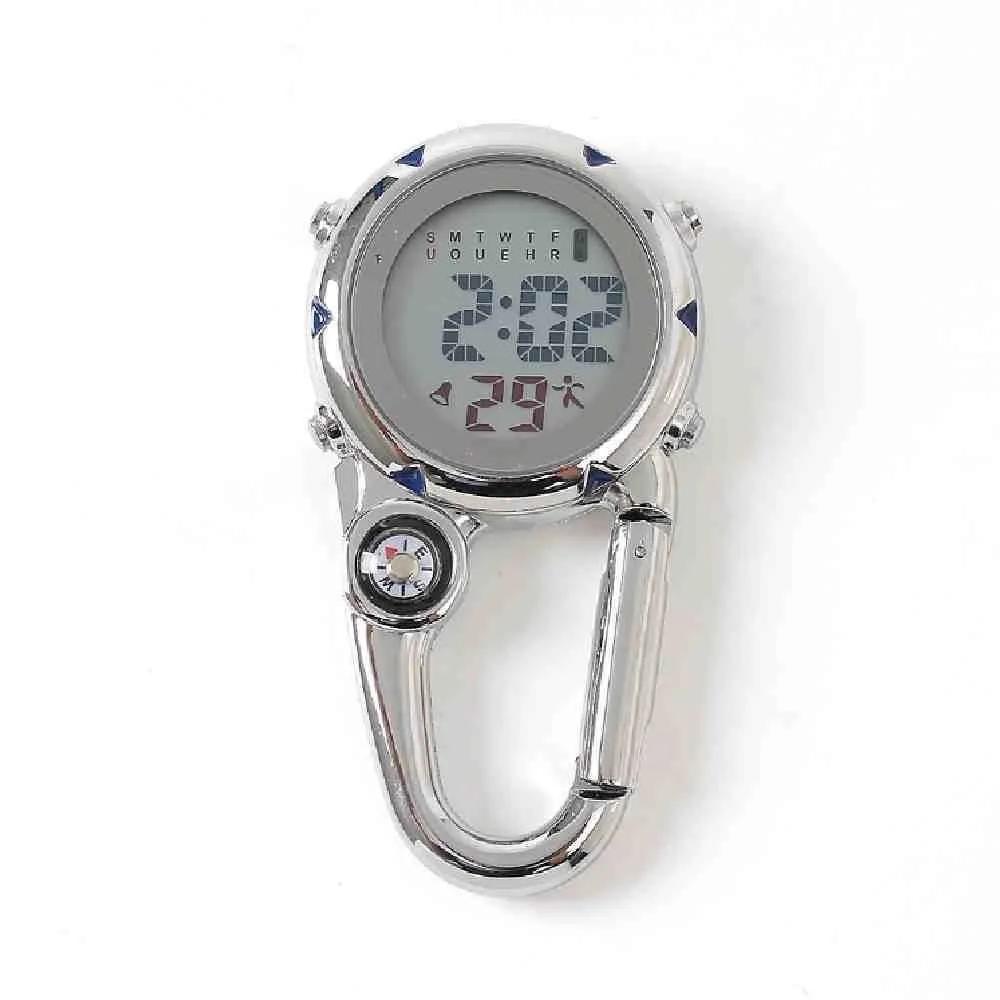 Top Mall Carabiner Watch Silver/Blue Camping Carabiner Hiking Watch Military Carabiner