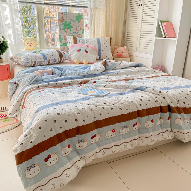 

Летнее охлаждающее одеяло для мам и малышей - Можно стирать в машине, дышащее охлаждающее одеяло для общежитий и детей 110*150cm Single Summer Quilt