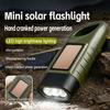 Portable Solar Hand Crank Dynamo LED Flashlight, Multifunction Outdoor Torch Lantern for Riding Camping Hiking Emergency Long‑Range Lighting Backup
