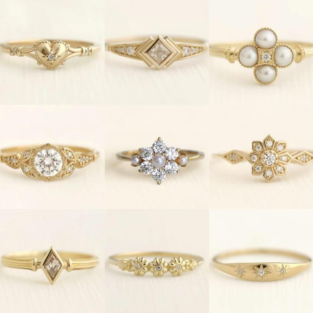 Three Jie Classic Zircon Gold Ring: Simple, Creative, Stylish Women's Jewelry