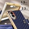 Luxury PU Leather Phone Case for Samsung Galaxy Z Fold 8 Ultra 7/6/5/4/3 with Tempered Glass, Finger Ring -Z Fold 8 Ultra Design