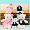 Teddy Bear Wedding Plush Doll With Soft Fabric For Romantic Gift And Room Decoration