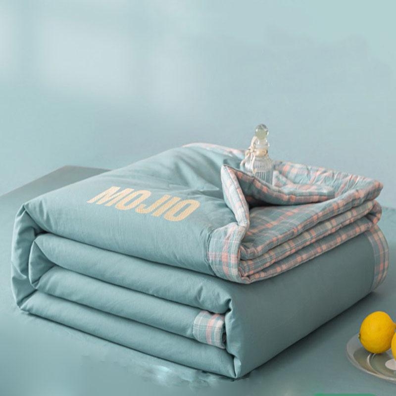 Simple Grid Printed Cooling Blanket for Summer Comfortable Breathable Air Conditioner Comforters Single Double Bed Quilted Quilt