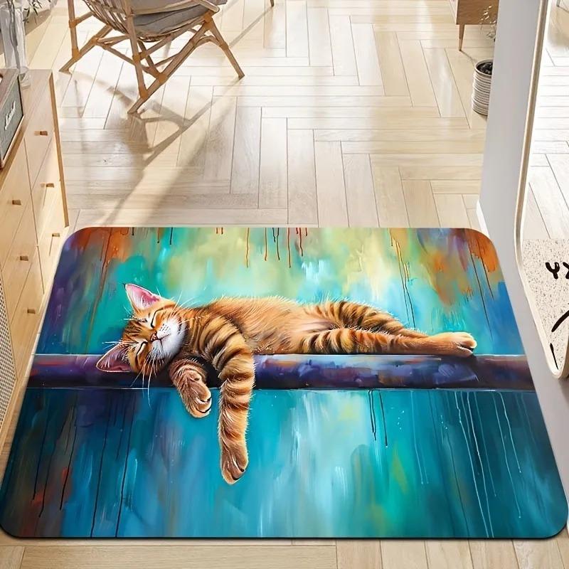 1PC Flag Pattern Kitchen Rugs Non-Slip Home Door Mats Pop Design Bathroom Rugs Bath Mat Carpet for Home Sink Laundry Decor