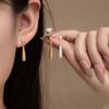 Simple Wind Brushed Water Drop Earrings, High-End Women'S Light Luxury Niche Cold Wind Earrings 925 Silver Needle Earrings