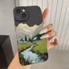 Mountain Valley Stream Landscape Art Phone Case for iPhone 17 16 15 14 13 12 11 Series Pro Max Plus Double Layer Protection