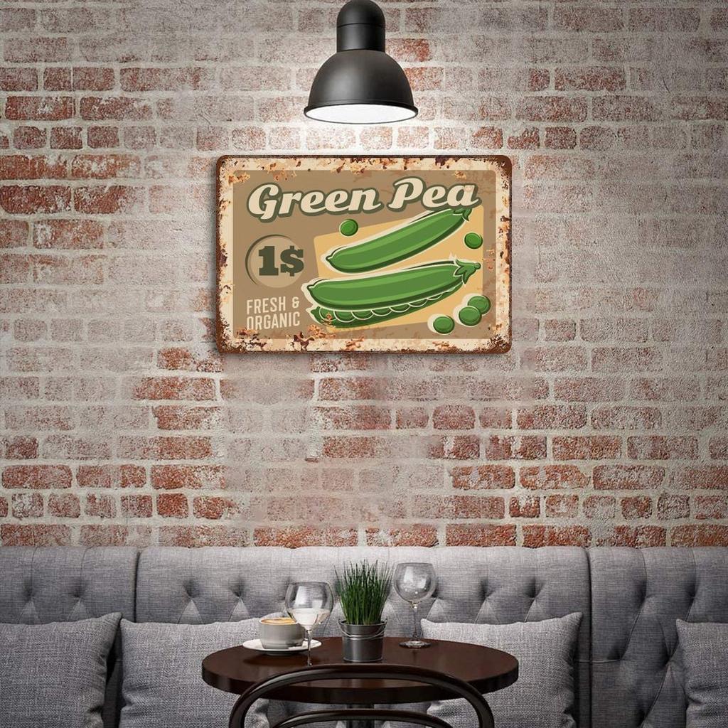 1-Pack Distressed Metal Wall Display, 20×30cm and 30×40cm, Shabby Vintage Décor for Living Room, Bar or Cafe