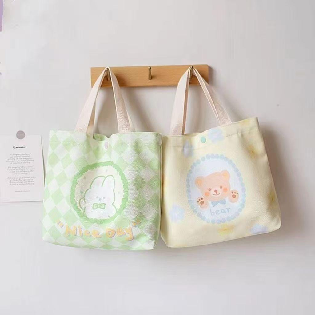 Korean Style Versatile Canvas Tote: Cute Handbag for Office, Students, Lunch & Outings