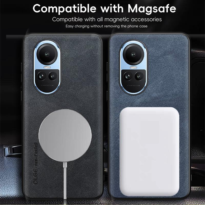 Magnetic Retro Leather Soft Case For OPPO Reno10 Pro Reno 10 Pro 5G Wireless Charging Phone Case Cover