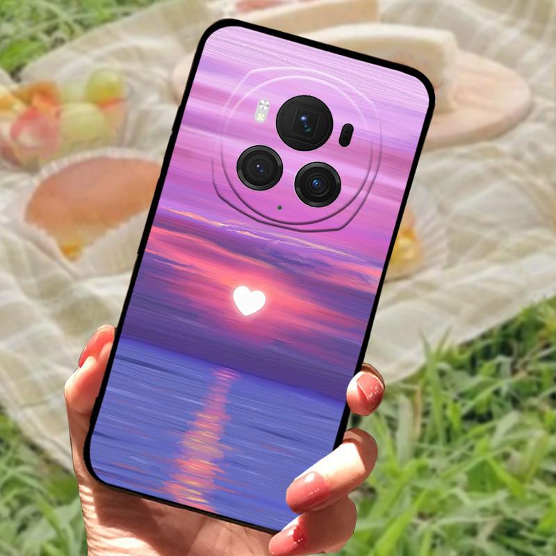 Für Honor Magic6 Pro Hülle Abdeckung Honor Magic6 Silikon Weich Marmor Schwarz Stoßstange Funda Coque für Honor Magic 6 Pro Vollständig Schützend