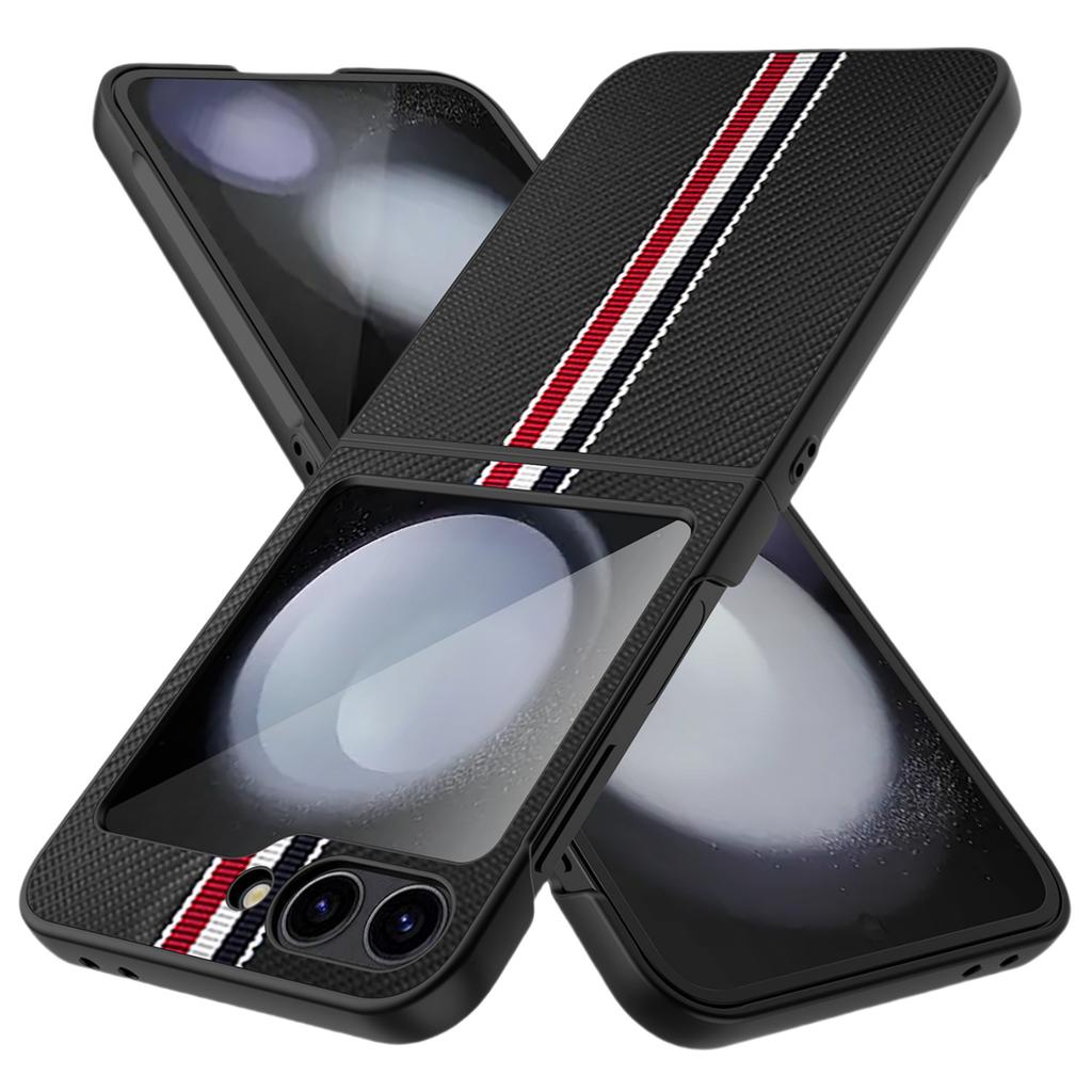 Carbon Fiber Fashion Business Case for Samsung Galaxy Z Flip6 5G Flip 6 5 Flip5 Flip4 Flip 4 3 Flip3 Anti-slip Covers