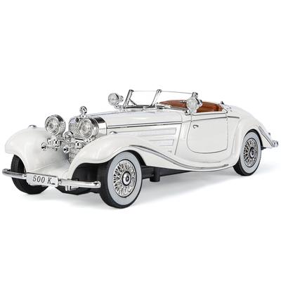 1/24 Benz 500K Vintage Lega Diecast Modello di Auto Giocattolo Simulazione con Suono Luce Pull Back Modelli di Veicoli per Collezioni di Compleanno per Ragazzi