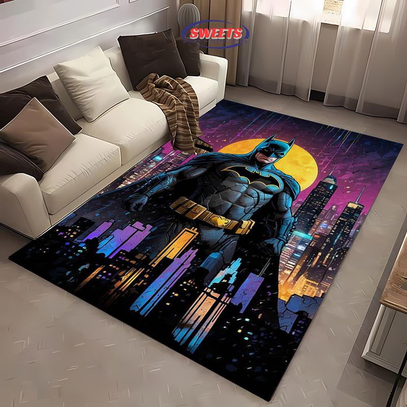 Koberec s motivem Batmana DC č. 3 Nové vydání!Protiskluzová Zvuková Izolace, Koberec do Obývacího Pokoje, Dětské Ložnice, Kancelářských Prostor, Odolná Rohož