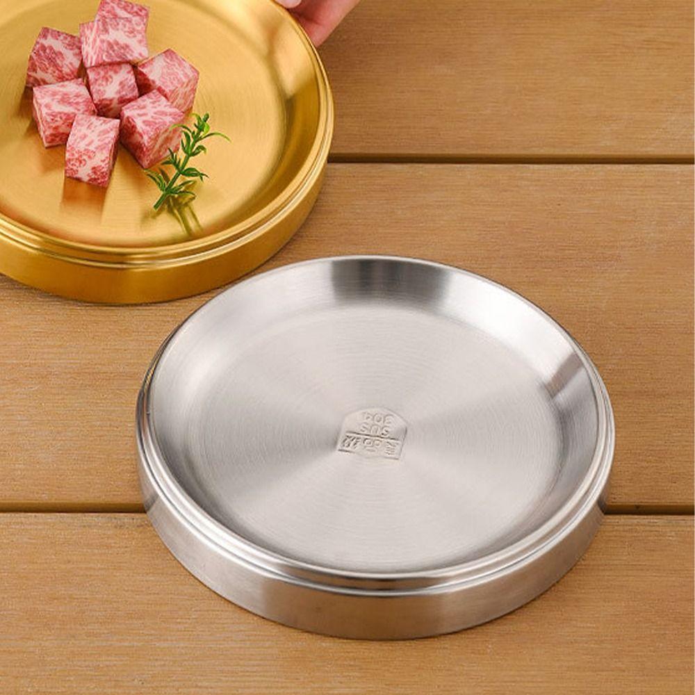304 Stainless Steel Barbecue Tray Korean Style Storage Tray Hot Pot Tray Steak Salad Plate  Kitchen
