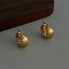 Exquisite Niche Metal Brushed Matte Ball Stud Earrings for Women's Commuting Senior Temperament Simple and Versatile Earrings