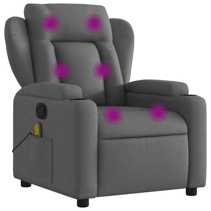 VidaXL Reclining Massage Armchair Dark Grey Fabric 372416