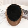 1PC Peak Cap Vintage Belt Buckle Design Gift Accessories Versatile Beret Cool Leather Brim Fashion Octagonal Hat Warmth 58-60cm