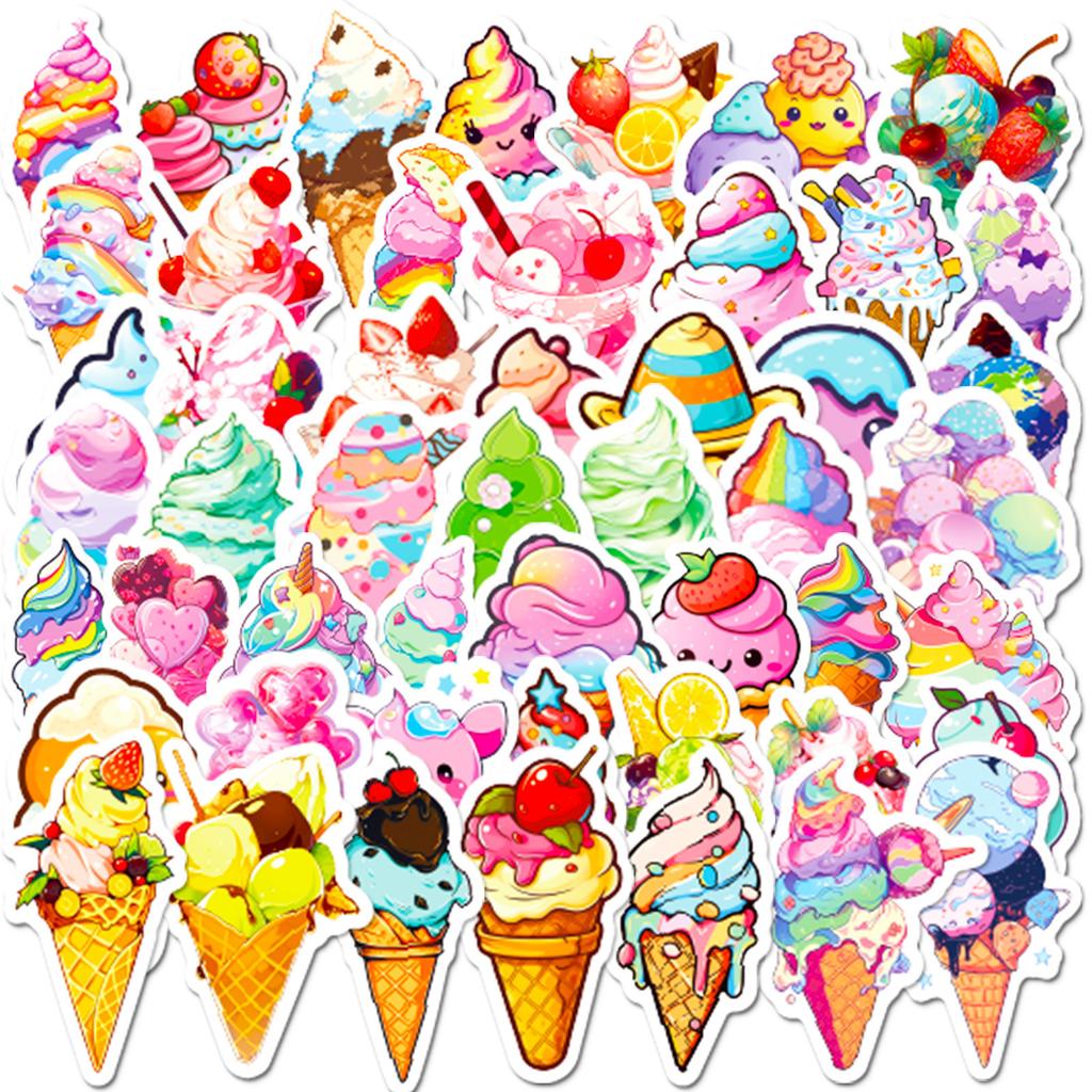 Macaron Color Dessert Stickers DIY Suitcase Hand Account Water Cup Decoration Children's Reward Stickers
