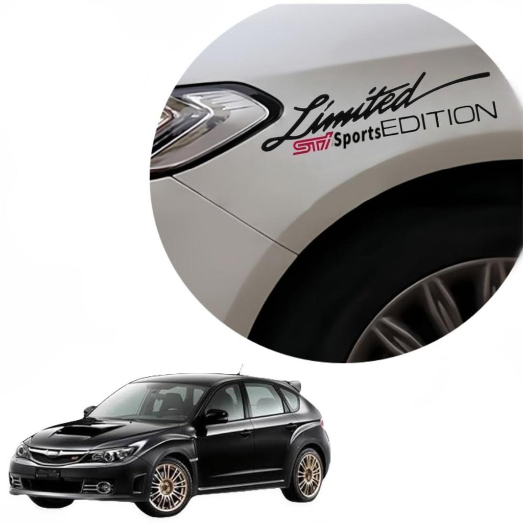 AWX STI Car Headlight Eyebrow Hood Emblem UV Easy Vehicle Decoration for Subaru Sticker, 1-Piece Sticker, Decal, Waterproof, Protection, Application,