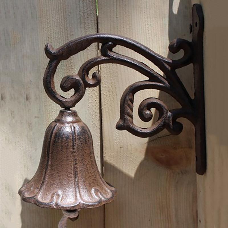 

WTEMPO 1 шт., ретро-деревенский стиль, металлическая уличная доска для внутреннего двора, украшение на стену, дверной звонок в форме цветка, звонок для приветствия дома 1pc коричневый