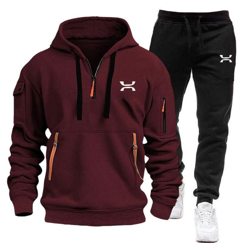 2025 Men's Autumn/Winter Sports Set: Hoodie & Pants for Outdoor Running