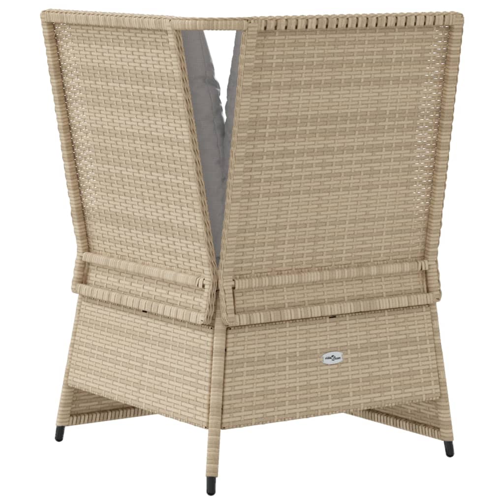 Vidaxl Corner Sofa Module With Cushions, Beige, Poly Rattan