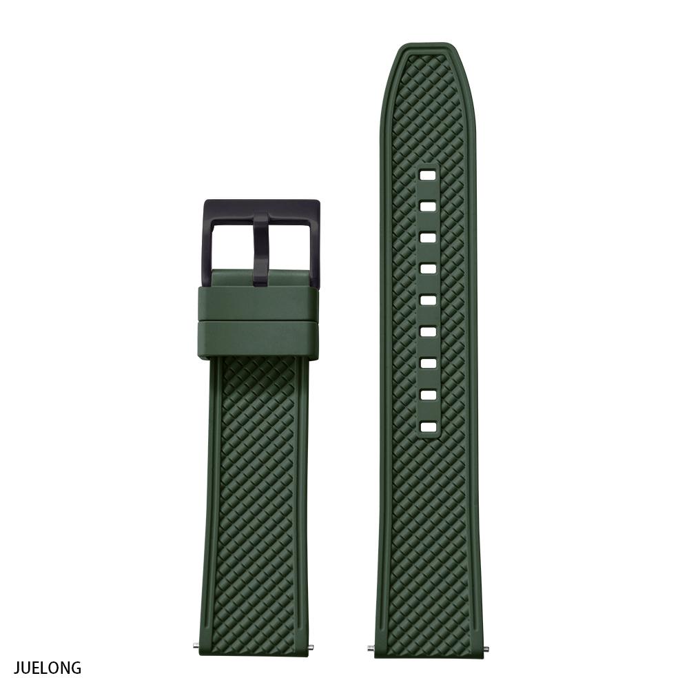 New Design HAISCH FKM Rubber Watch Strap 18mm 20mm 22mm 24mm Bullet Shape Quick Release Watch Bands Diving Waterproof Wristbands