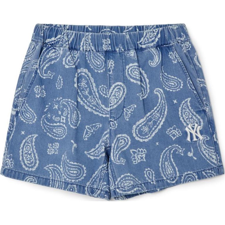 New MLB PAISLEY Paisley Collection MONOGRAM New York Yankees Casual Shorts Women's Blue 3FDPI0133-50SBL