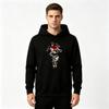 Men's Ink Style Samurai Chrysanthemum Red Sun Print Casual Pullover Hoodie Sweatshirt