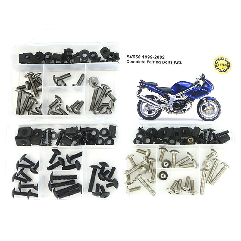 Apto Para Suzuki SV650 1999 2000 2001 2002 Kit Completo de Tornillos para Carenado de Motocicleta Tornillos Tuercas de Velocidad Acero Clips para Carenado