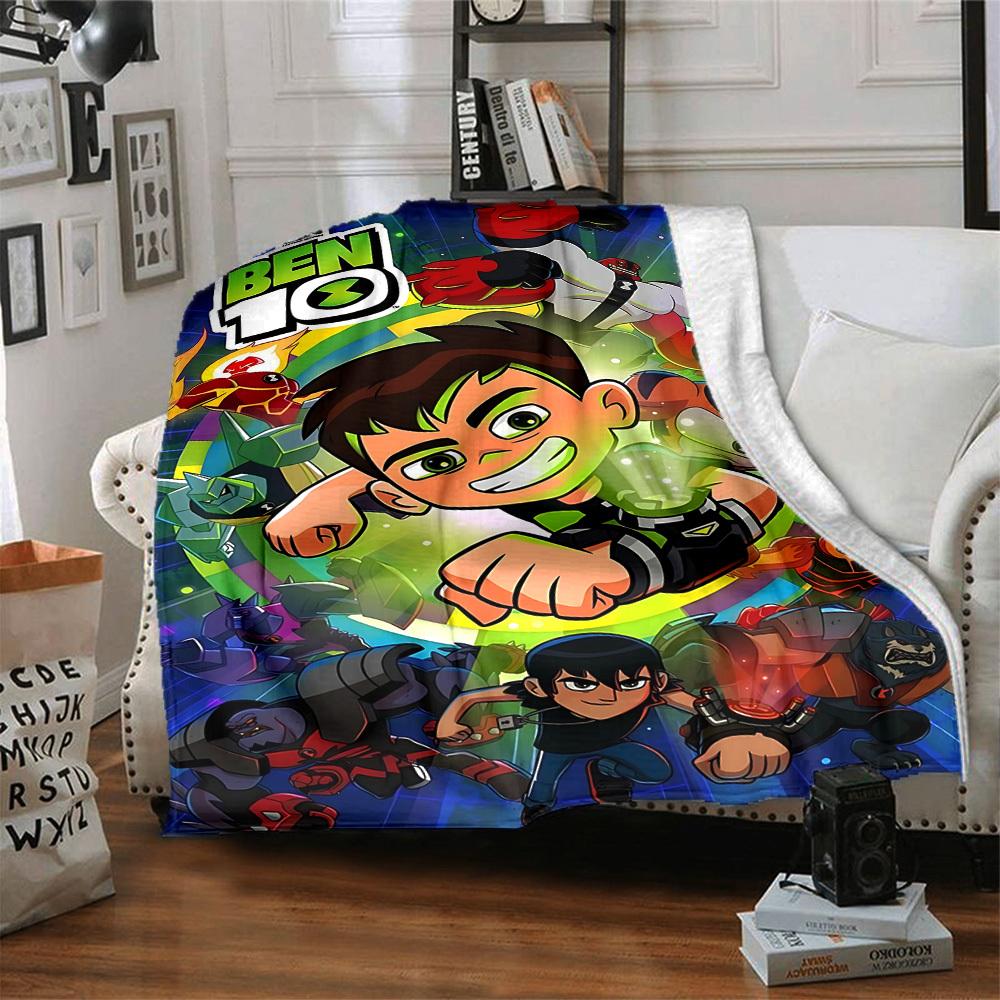 1pc Ben 10 Aliens Flannel Blanket, Soft Skin Friendly with Digital Printing, Various Sizes Available for Family, Friends, Birthday