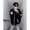 2025 Unisex Retro Embroidered Baseball Jacket - Loose Fit for Spring/Autumn
