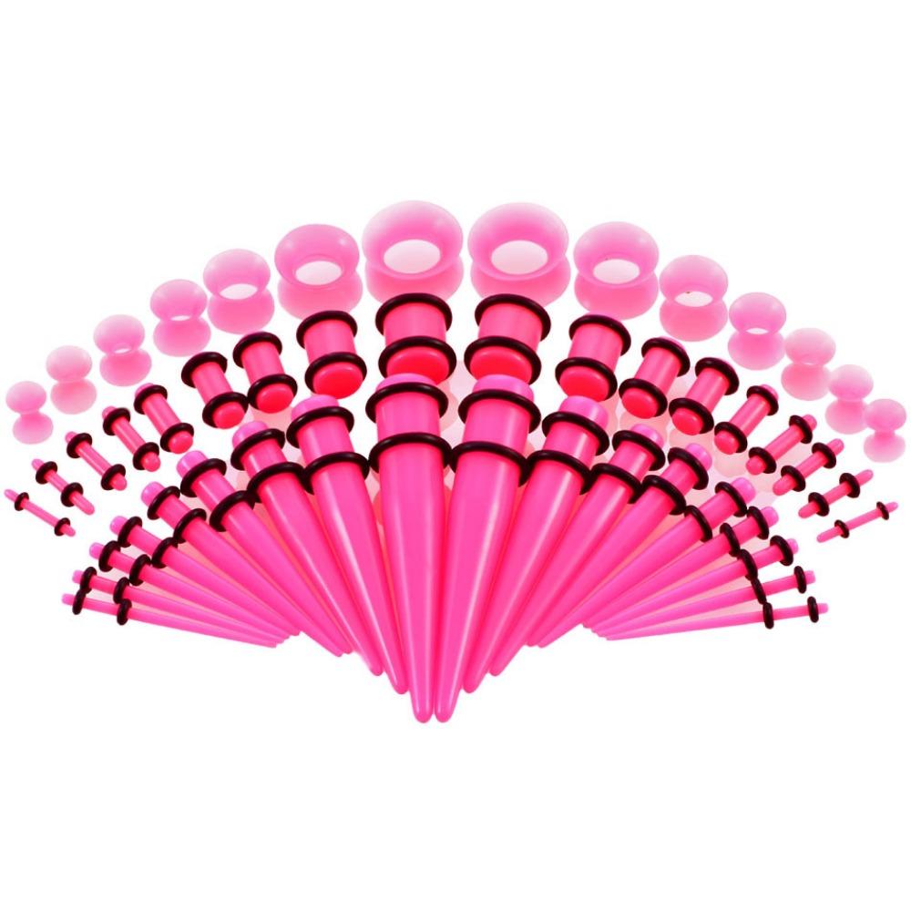 50Pcs Acrylic Ear Gauge Kit 14G-00G Ear Taper Ear Dilation Ear Stretching Kit Unisex